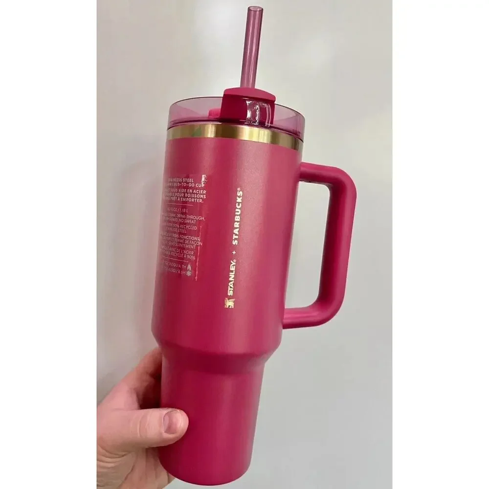 Starbucks x Stanley‎ 2024 Holiday Glitter Pink Wicked Quencher 40 oz - NEW